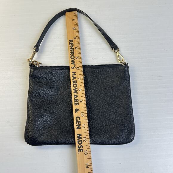 Lodis Leather Crossbody Clutch Wristlet Black Gold Convertible Purse Handbag - Picture 5 of 9